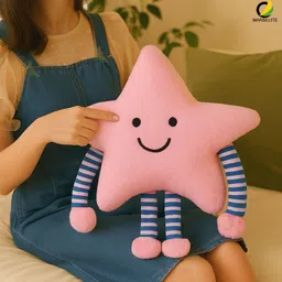 marselite Pink Star Kids Hugging Toy – Ideal Travel & Bedtime Sleeping Toy - 35 cm-picture-22