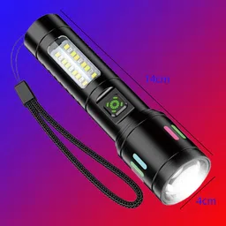 regals choice Rechargeable Type-C Multifunctional Portable Aluminum Alloy LED Flashlight Torch image 2