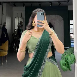 goondhi Embroidered Semi Stitched Lehenga Choli image 4