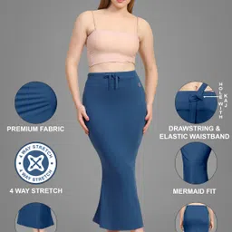 Trendmalls TM-P001-Blue-XXL Lycra Blend Petticoat image 5