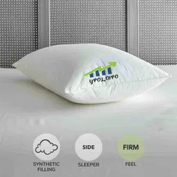 ypoloipo LUXURY Polyester Fibre Solid Sleeping Pillow Pack of 2 image 3