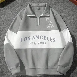 christy world Men Full Sleeve Color Block, Printed Sweatshirt image 1