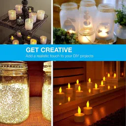 ivar Electric Smokeless LED Candle Lights for Decoration (Yellow,12pc) Candle image 2