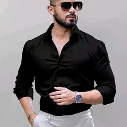 jessnx Men Regular Fit Solid Spread Collar Casual Shirt-picture-23