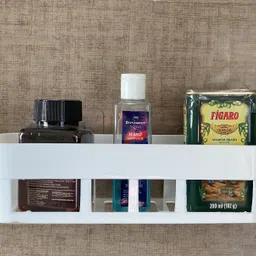 shrey Self Adhesive Wall Hanging BATHROOM floating Shelf (pack of 2) 1.222 Plastic Wall Shelf image 3