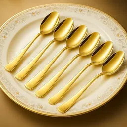rasoiforu Luxury stainless steel Golden spoon Stainless Steel Spoon, (Pack of 12) Stainless Steel Dessert Spoon, Salad Spoon, Salad Spoon Set-picture-33