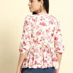 sa rasa Casual Regular Sleeves Printed Women Pink Top image 3