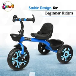 crew4 Tricycle For Kids Stylish with Storage Basket ,Safety Belt,Stylish Wheel BST003 BLUE TRICYCLE 4006 Tricycle image 5