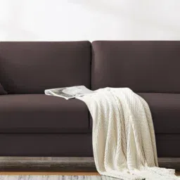 febonic Daroo Velvet 3 Seater Sofa in Mocha Brown Colour image 1