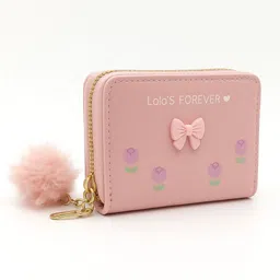 Women Casual Pink Artificial Leather RFID Card Holder-image-4