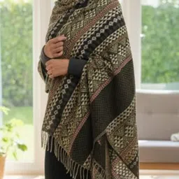 SR Collection Wool Printed Men, Women Shawl image 2