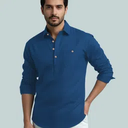 vashuqi Men Solid Cotton Blend A-line Kurta-picture-47