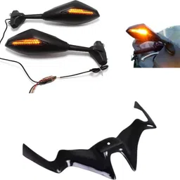 Bajaj Pulsar RS 200 Winglet and bike led mirror Bike Fairing Kit-image-7