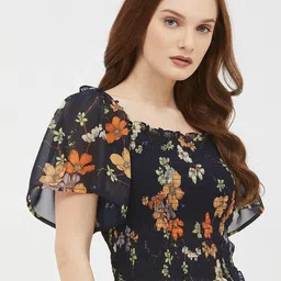 harpa Casual Regular Sleeves Solid Women Black Top image 3