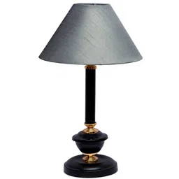 Grey Shade Table Lamp With Metal Base By Foziq image 4