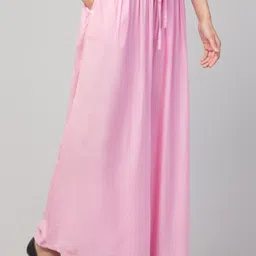 fambee Women Relaxed Pink Viscose Rayon Trousers image 5