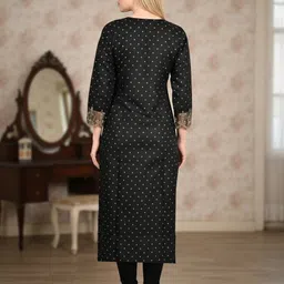 r v creation Women Embroidered, Printed Cotton Rayon A-line Kurta image 2