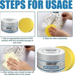 juggaris White Shoe Cleaning while Multi-surface Leather, Canvas, Sports Shoe Cream image 4