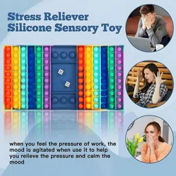 homentra Rainbow Silicone Pop It Dice Game Board, Fun Stress Relief Toy for Kids & Adults image 5