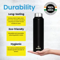 speedex Stainless steel 1 litre water bottle 1 ltr for school kids girls men boys 1000 ml Bottle image 2