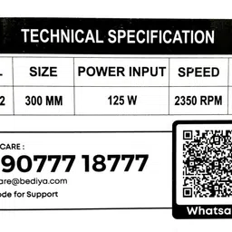 bediya Windy-12 with 2 Year Warranty Ultra High Speed 300 mm Table Fan image 4
