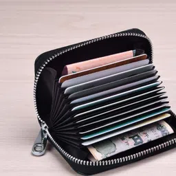 szn Men & Women Casual Blue Artificial Leather RFID Card Holder-picture-47