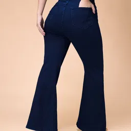 miss chase Women Boot-Leg High Rise Dark Blue Jeans image 4
