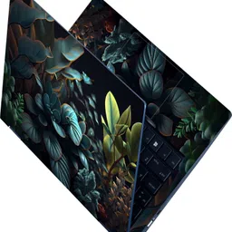 Anweshas Full Body Laptop Skin Sticker - Dark Green 3D Petals Self Adhesive Vinyl Reusable Laptop Skin Compatible for 15.6 inch-picture-27