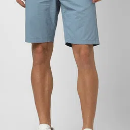 van heusen Solid Men Light Blue Regular Shorts image 1