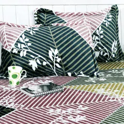 lathwal crations Velvet Double Fitted (Elastic) 280 TC Printed Bedsheet image 3