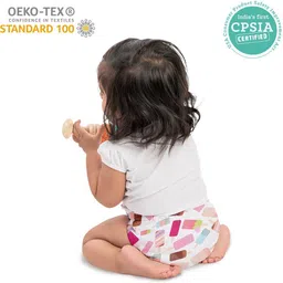 basic Pack of 5 Diapers with 5 Dry feel Inserts | Freesize Pocket cloth diapers | Reusable cloth diapers for babies - Fits babies from 0-3 years - 5-17kgs | Option 4 image 3