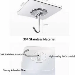 kyaso Pack of 12 Self Adhesive Hooks,Multi Purpose sticky hook/Towel Holder PinX12.239 Chrome, Clear Towel Holder-picture-21
