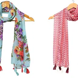 mss fashion Printed Chiffon Women Multicolor Stole, Scarf, Fancy Scarf-picture-30