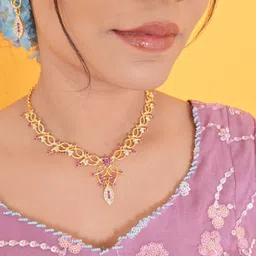 tinaliva Brass Gold-plated Multicolor Jewel Set image 4
