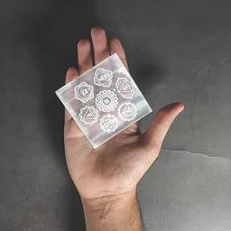 Selenite Square Reiki Symbol Crystal Charging Plate Regular Square Crystal Stone-image-17