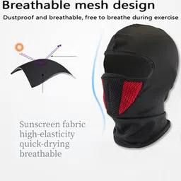 rhtdm Black, Red Helmet Skull Cap for Men & Women image 3