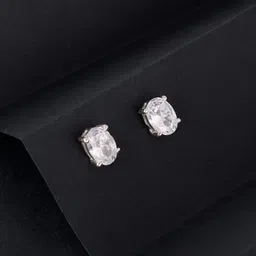 GIVA Silver-Toned 925 Sterling Silver Contemporary Studs Earrings-picture-54