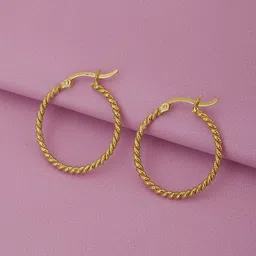 Carlton London 18Kt Gold-Plated 925 Sterling Silver Circular Hoop Earrings-picture-55