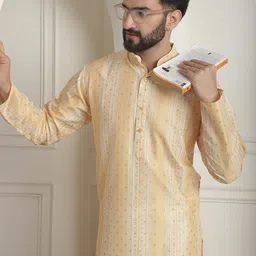 SOJANYA Printed Mandarin Collar Straight Kurta with Churidar image 4