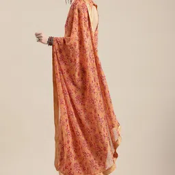 Saree mall Peach-Coloured & Red Printed Bagru Saree image 3