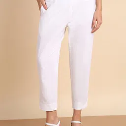 Maaesa Women Mid-Rise Cotton Trousers-picture-36
