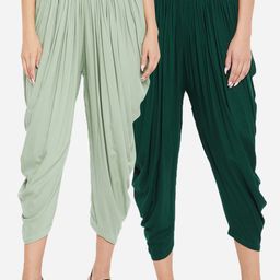 Clora Creation Pack of 2 Green Dhoti Pants-picture-30