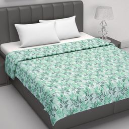 Divine Casa Emrald Blue Floral AC Room 120 GSM Double Bed Dohar-picture-2