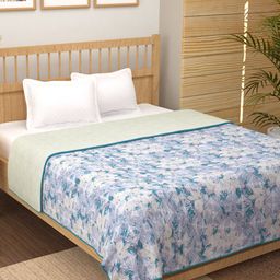 Story@home Blue Printed AC Room 150 GSM Reversible Cotton Double Bed Dohar-picture-46