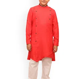Manyavar Boys Angrakha Kurta with Pyjamas-picture-44