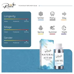 THE RUPAWAT Perfumery House Rooh Ae Gulab Natural & Alcohol-Free Attar - 100 ml image 2