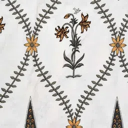 CHICERY Camel Brown & White Floral AC Room 210 GSM Cotton Double Bed Dohar image 2