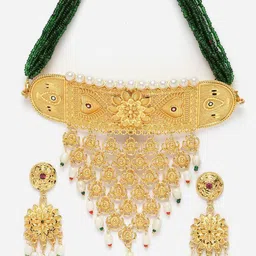 Kennice Gold-Plated Artificial Beads & Stones Jewellery Set image 3