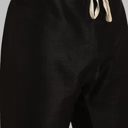 ROYAL KURTA Men Black Dupion Silk Kurta with Churidar image 3