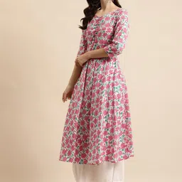 RANGMAYEE Floral Printed Empire Cotton Anarkali Kurta image 3